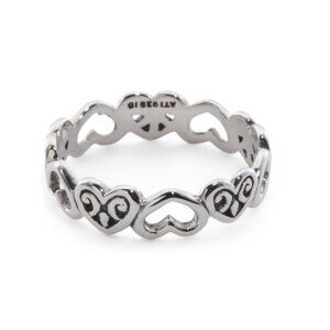 ANNIKA WITT Silver Made In Bali Sterling Silver Oxidized Multi Heart Band Ring